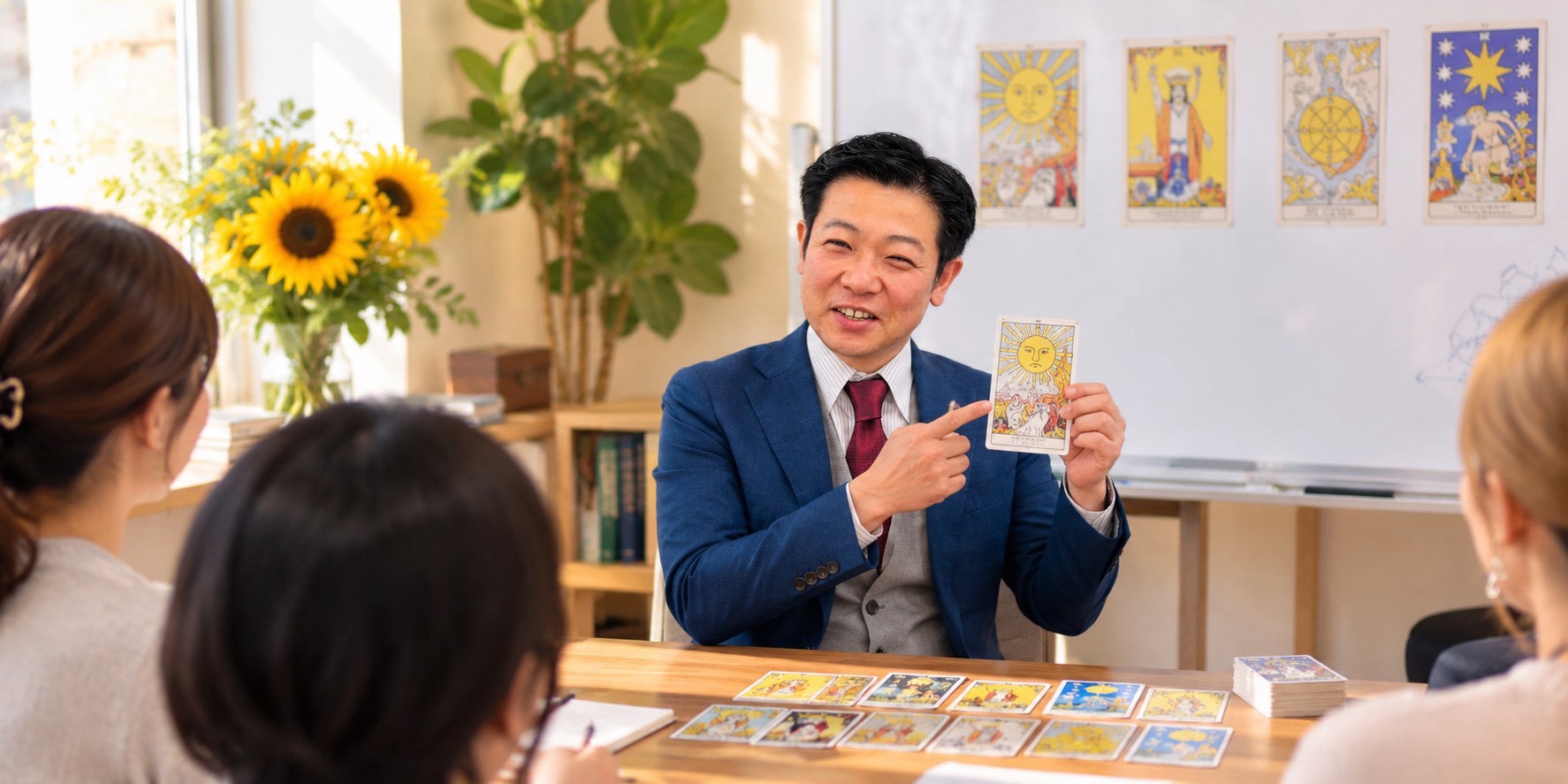 タロットを学び、占い師としての一歩を踏み出す。初心者からプロを目指せる、占いスクール「占いの館 向日葵」