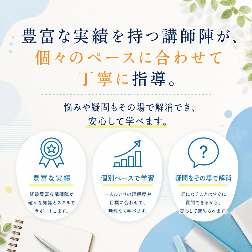 成功体験が生まれる！講師陣のサポート