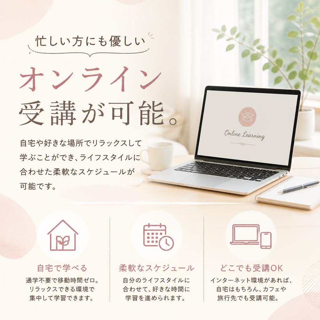 オンライン対応・都合に合わせた受講