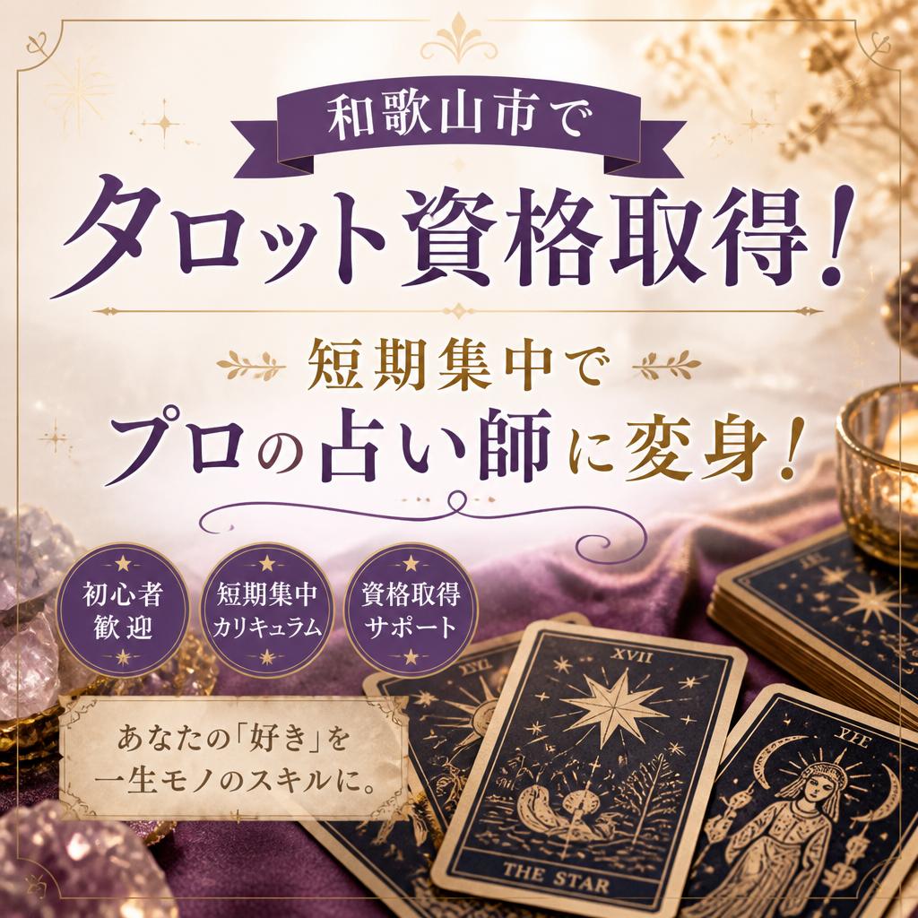 和歌山市でタロット資格取得！短期集中でプロの占い師に変身！