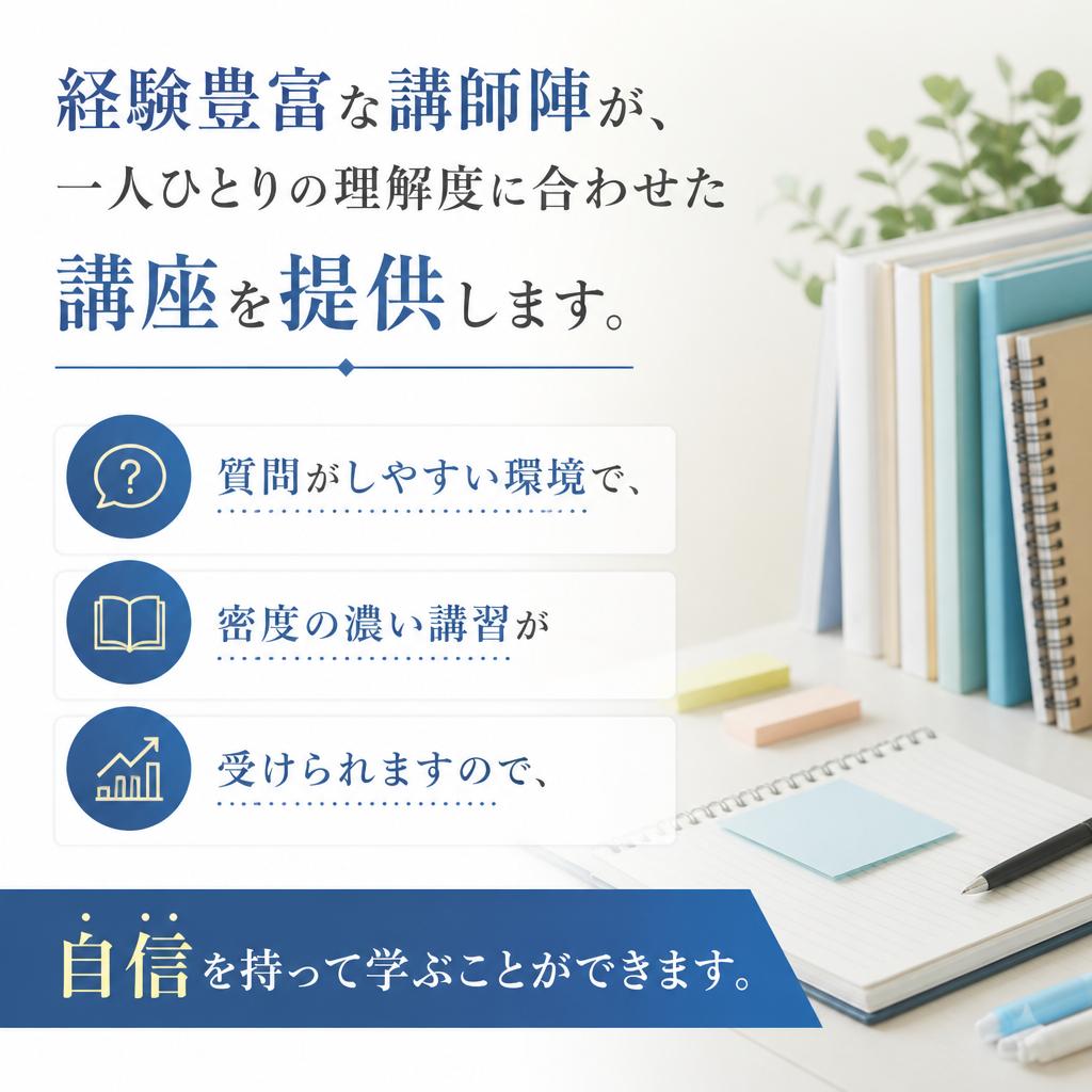 プロの講師陣による丁寧な指導