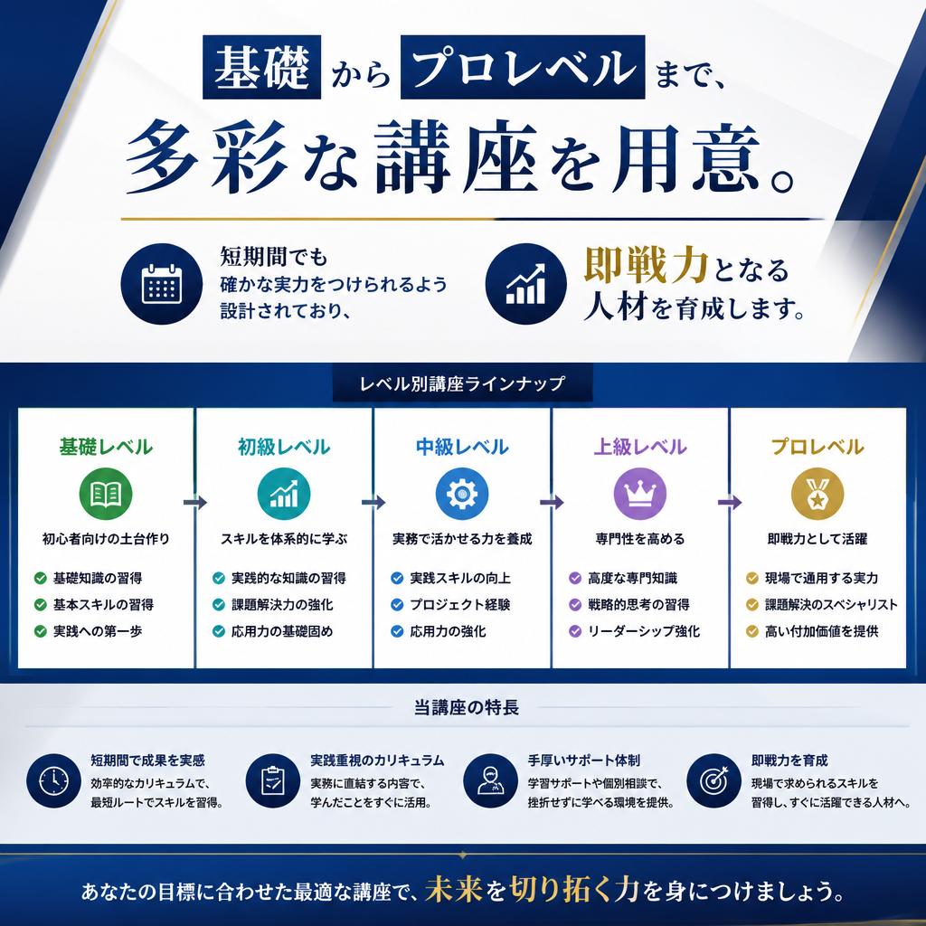 スキルアップに繋がる充実のカリキュラム