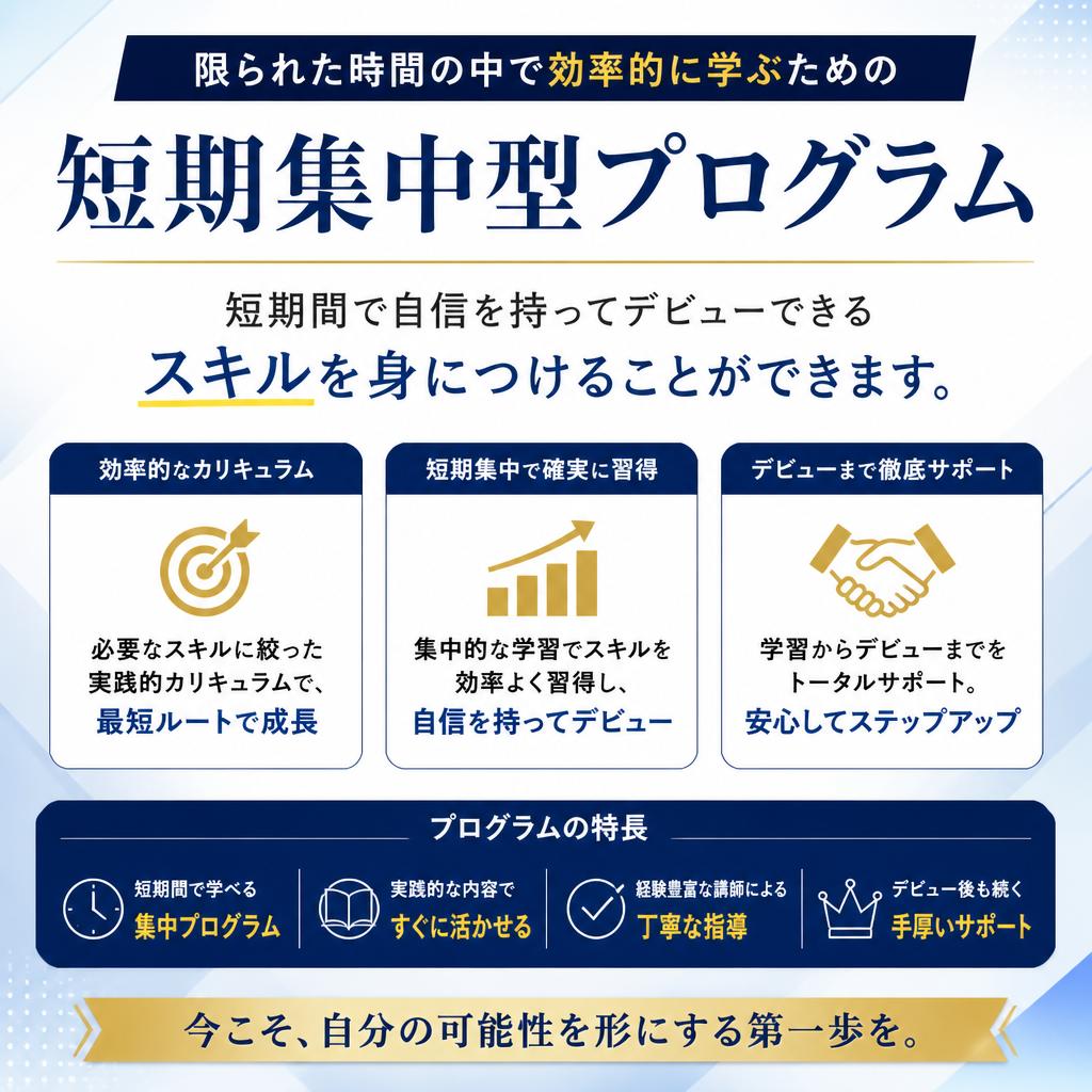 短期集中でスピーディに技術を習得