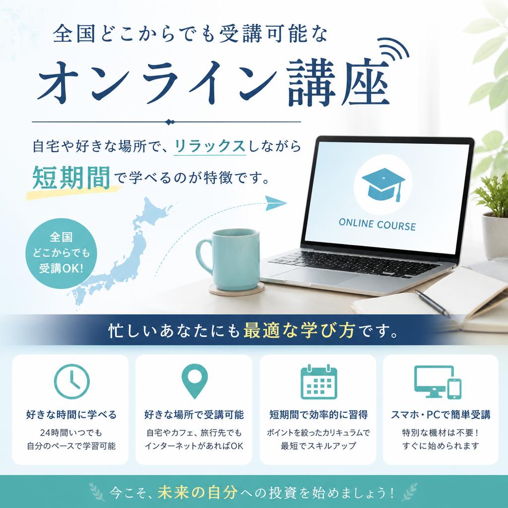 オンライン講座で気軽に学べる