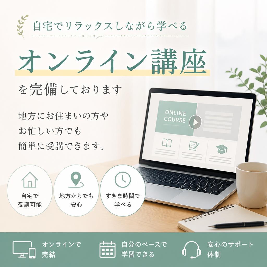 オンライン講座で全国どこでも受講可能