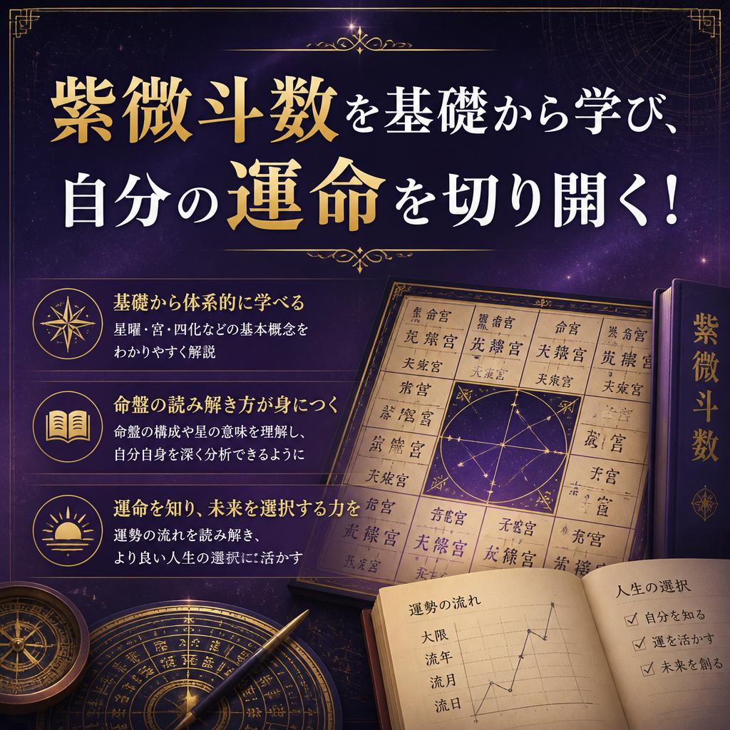 紫微斗数を基礎から学び、自分の運命を切り開く！