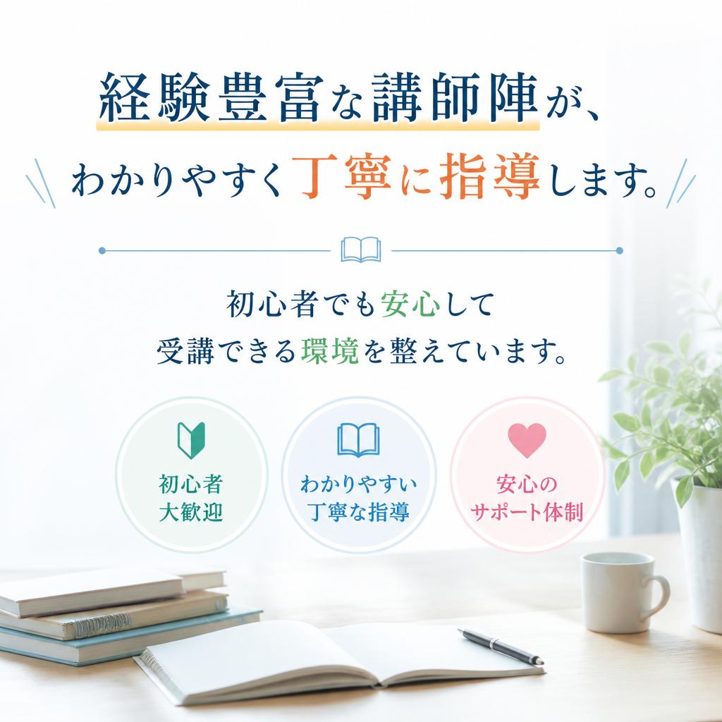 初心者でも安心！優しい講師陣がサポート