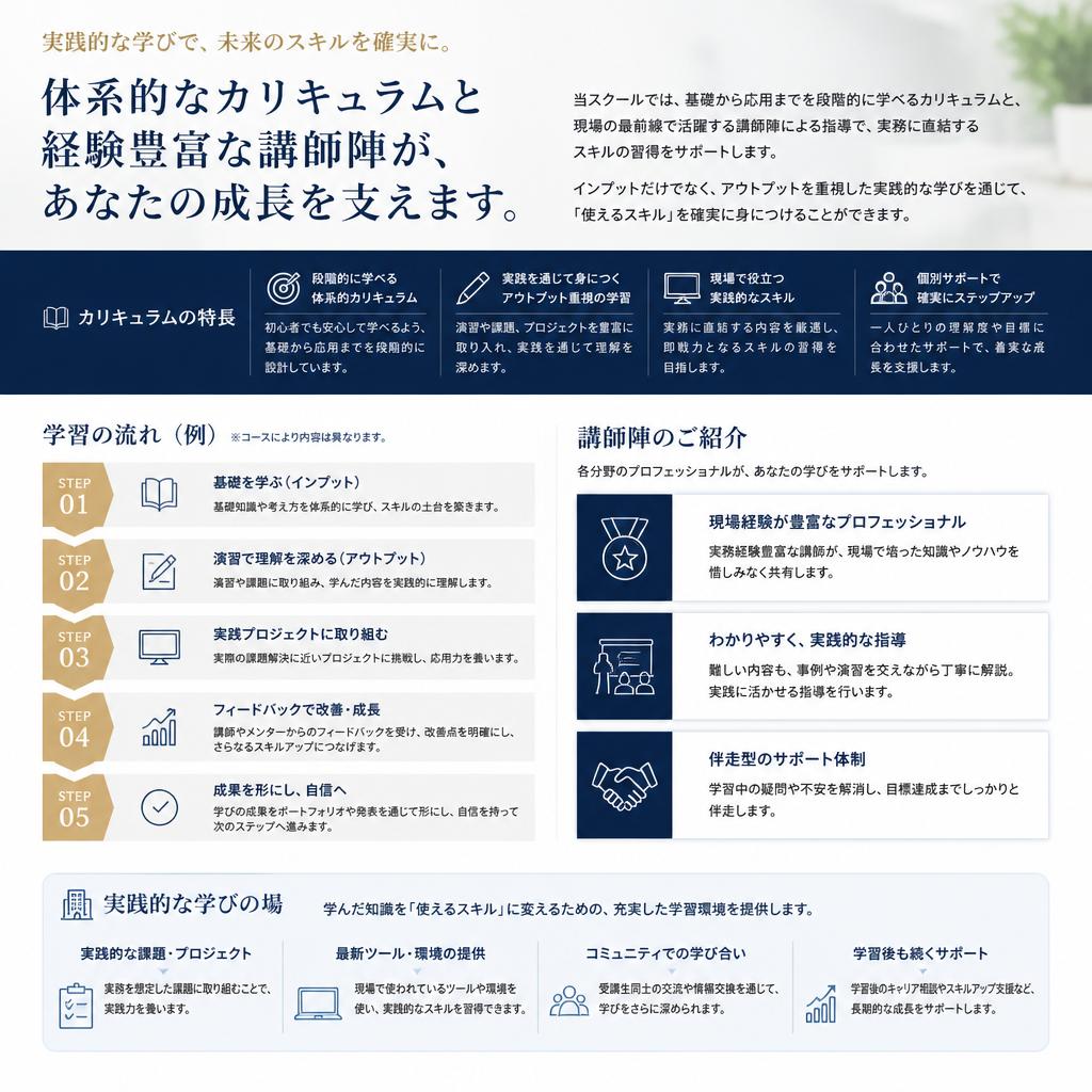 スキルを確実に身につける講座内容