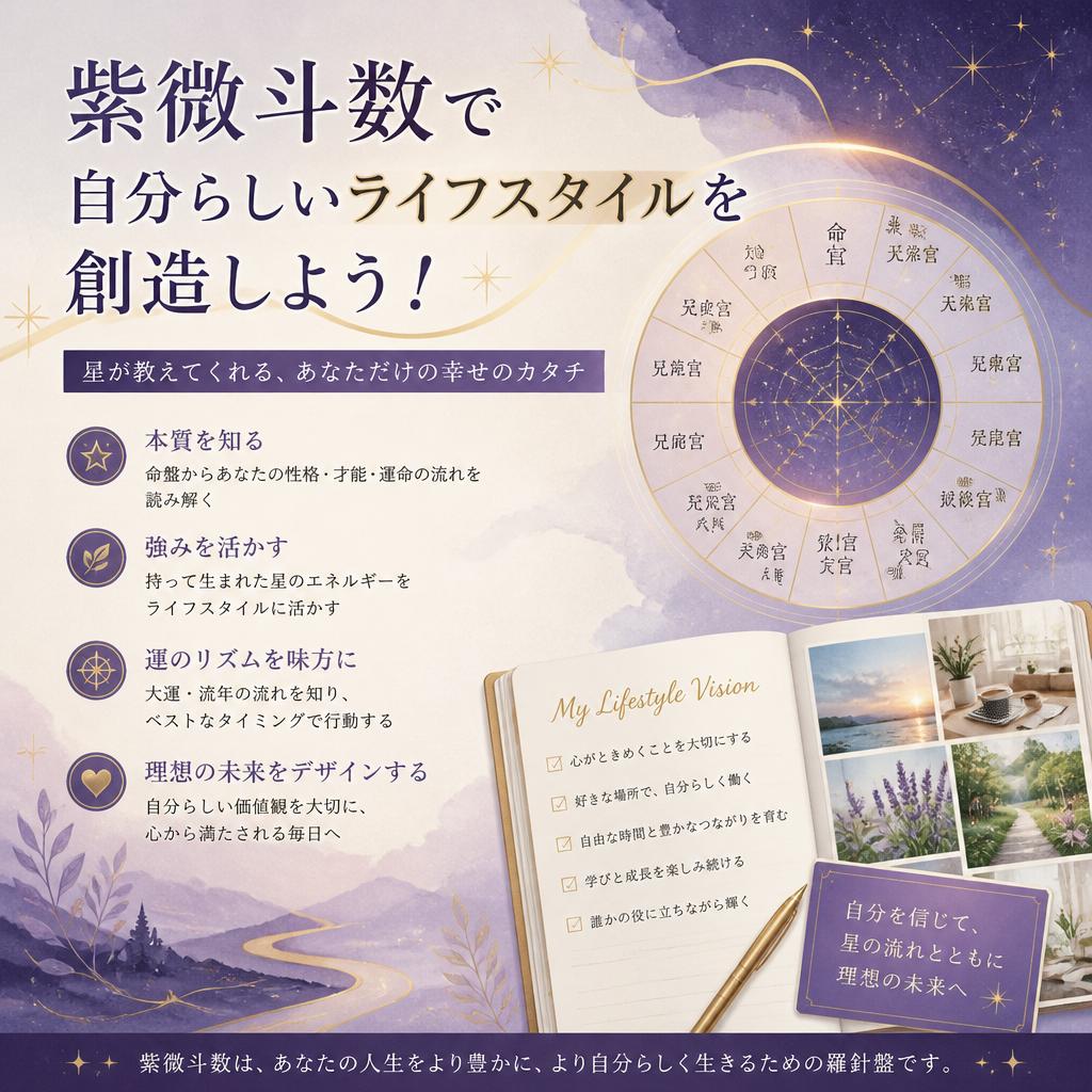 紫微斗数で自分らしいライフスタイルを創造しよう！