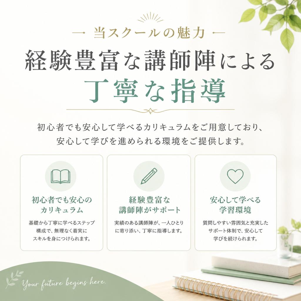 初心者歓迎！手厚い講師による指導