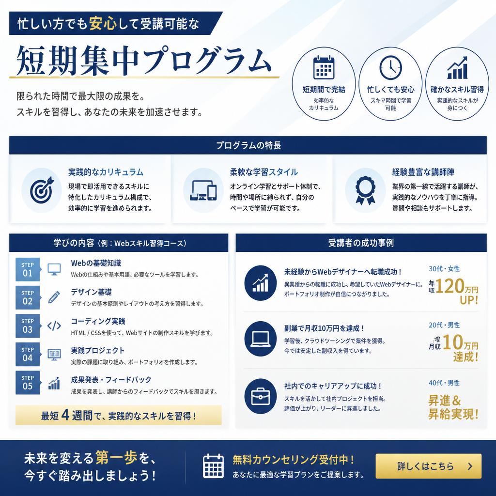 短期間講座のカリキュラム