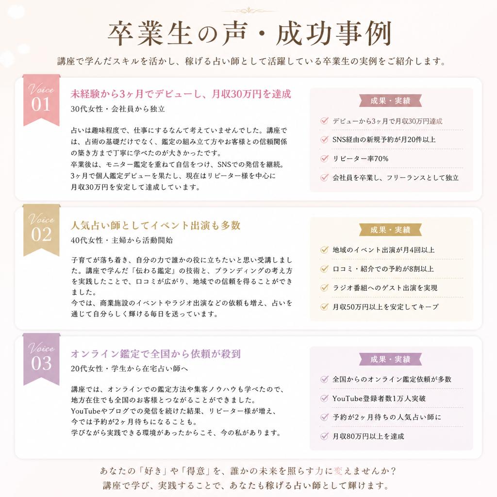 卒業生の成功事例