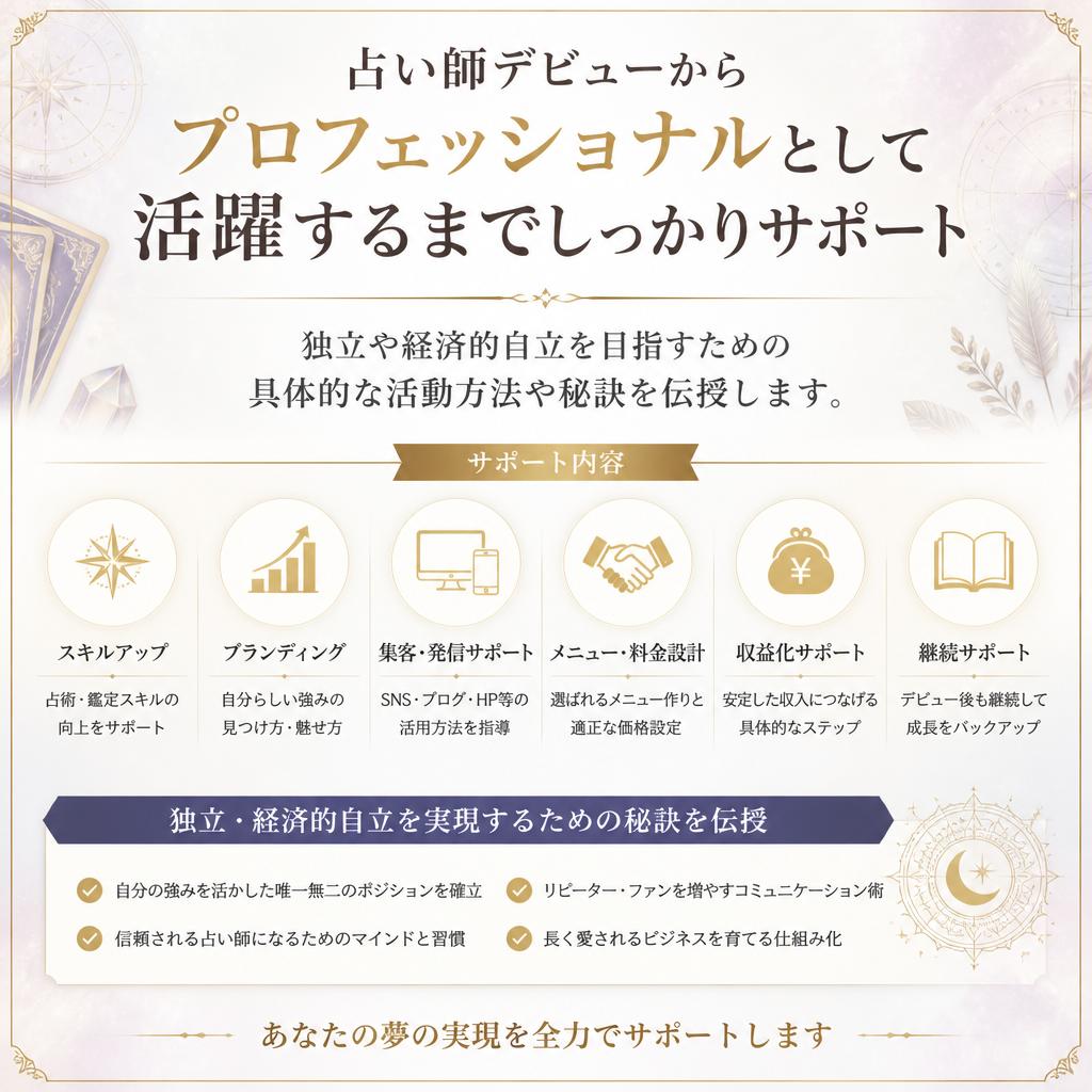プロの占い師になるためのサポート