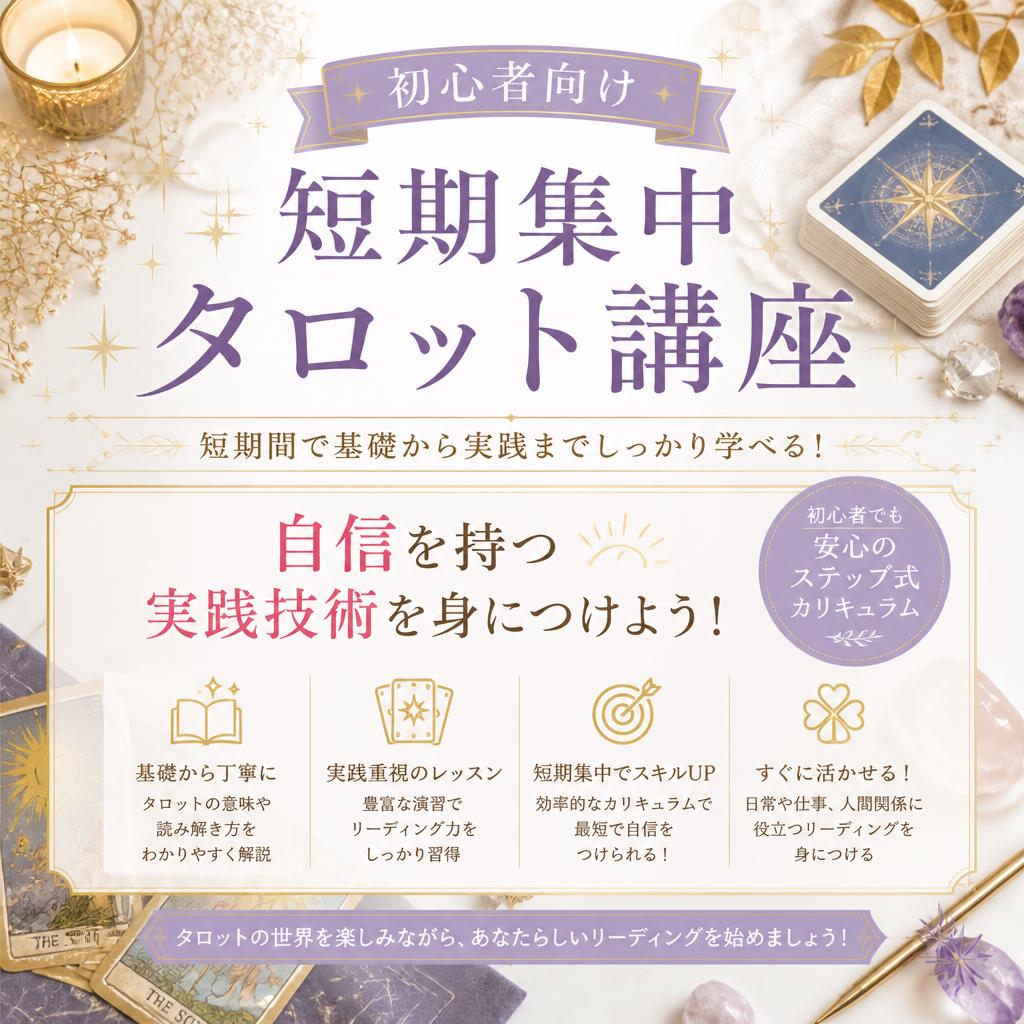 初心者向けの短期集中タロット講座で自信を持つ実践技術を身につけよう！