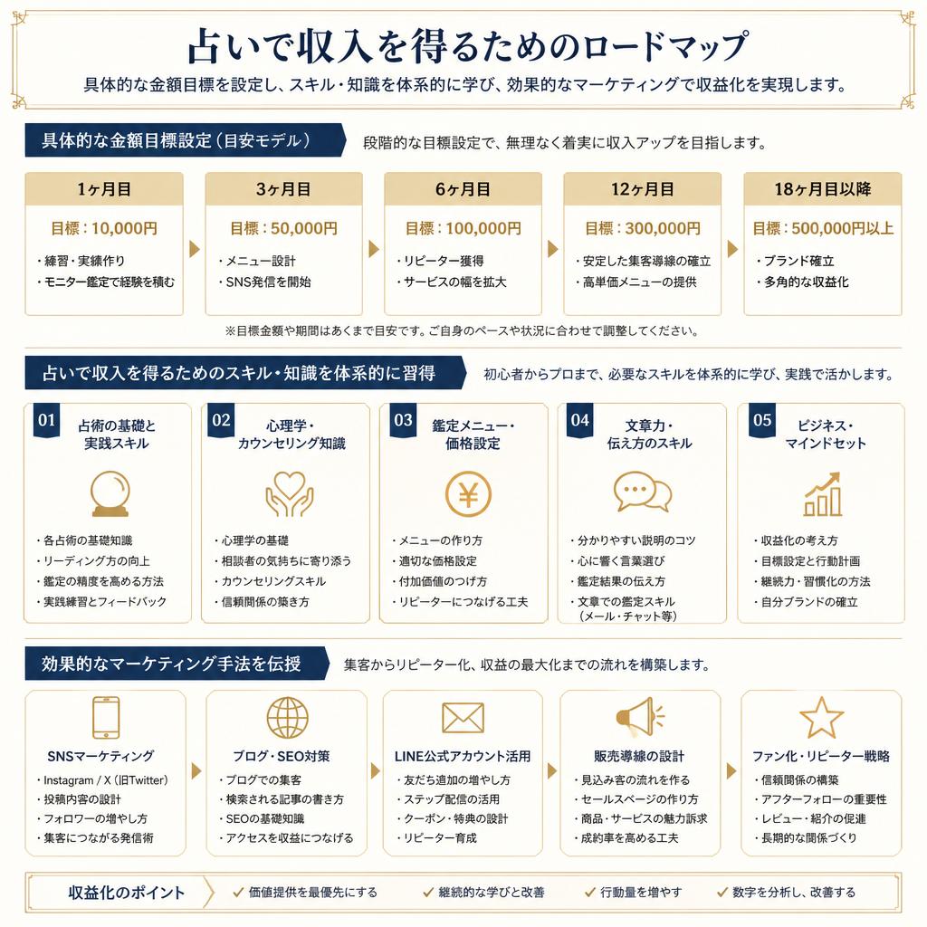 実際の収入を見据えたカリキュラム