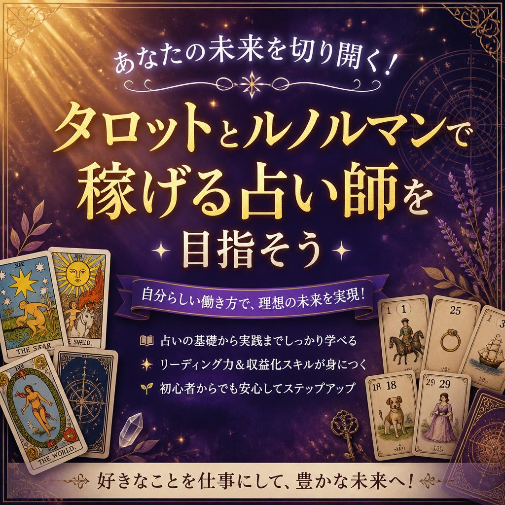 あなたの未来を切り開く！タロットとルノルマンで稼げる占い師を目指そう