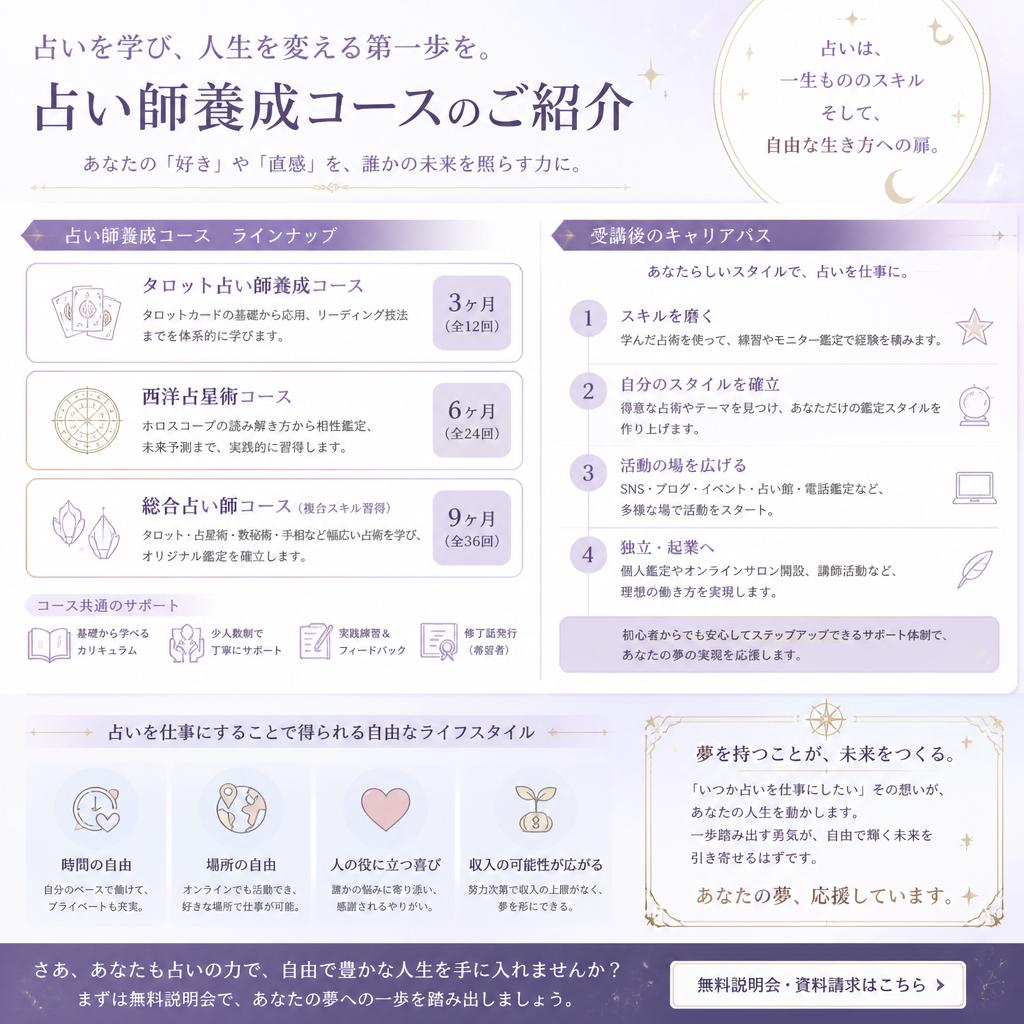 新たなキャリアの第一歩 〜占い師養成講座〜