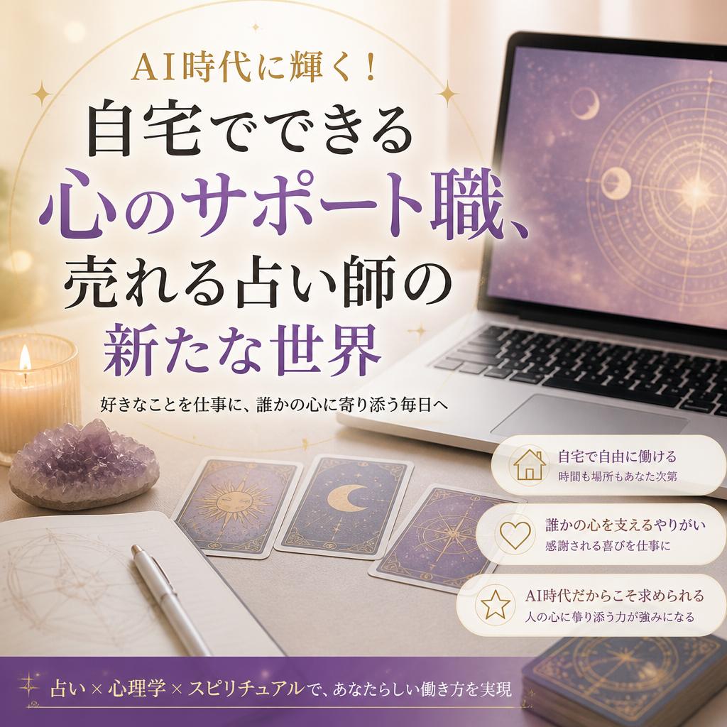 AI時代に輝く！自宅でできる心のサポート職、売れる占い師の新たな世界