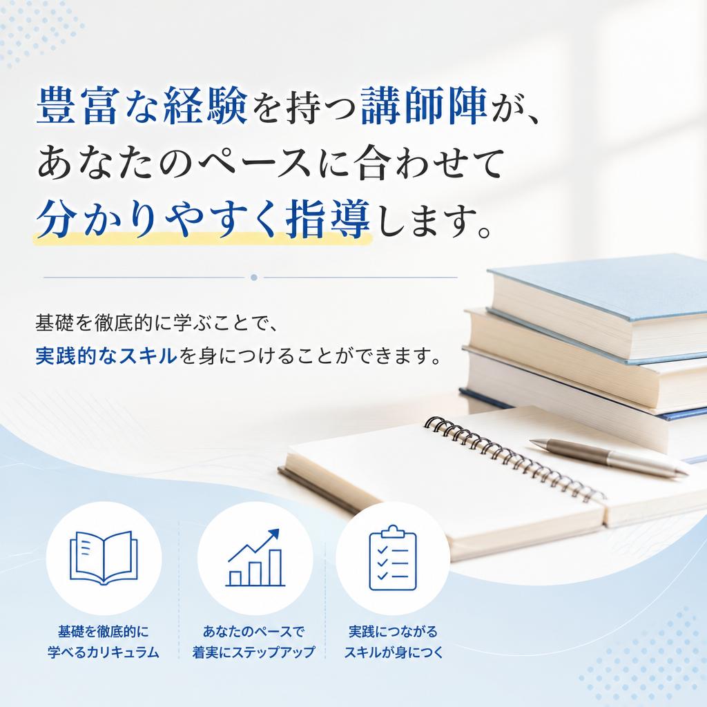 プロの講師陣による丁寧な指導