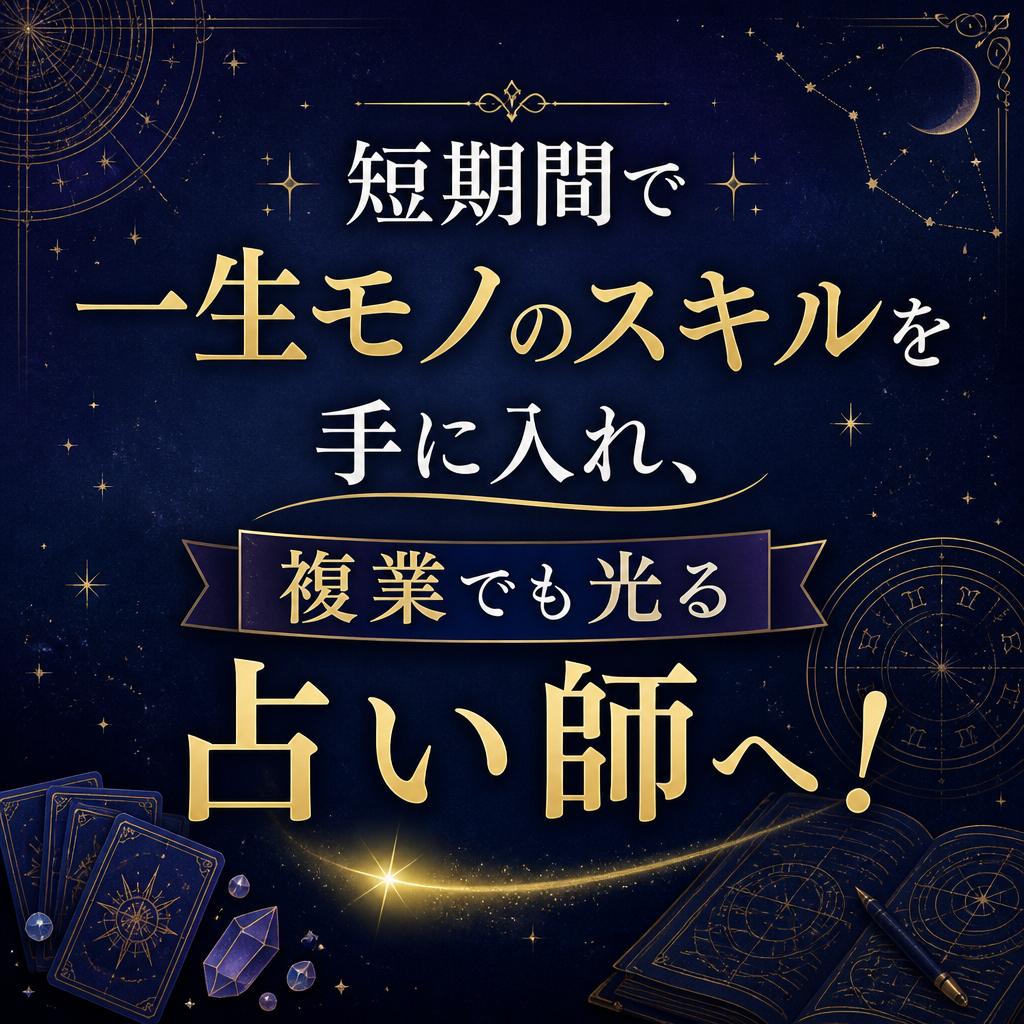 短期間で一生モノのスキルを手に入れ、複業でも光る占い師へ！