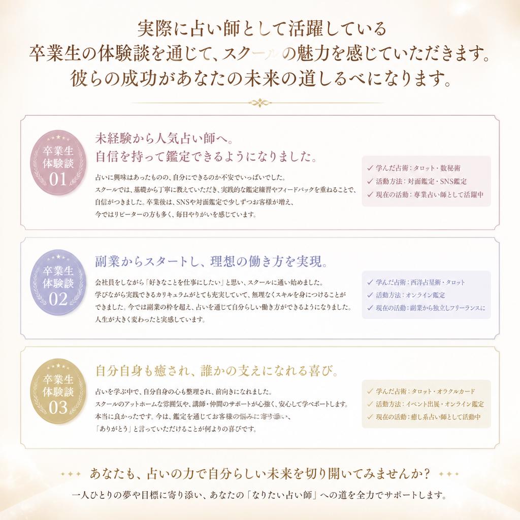 卒業生の成功事例と声