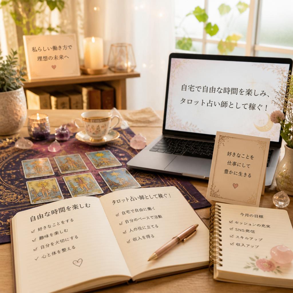 自宅で自由な時間を楽しみ、タロット占い師として稼ぐ！