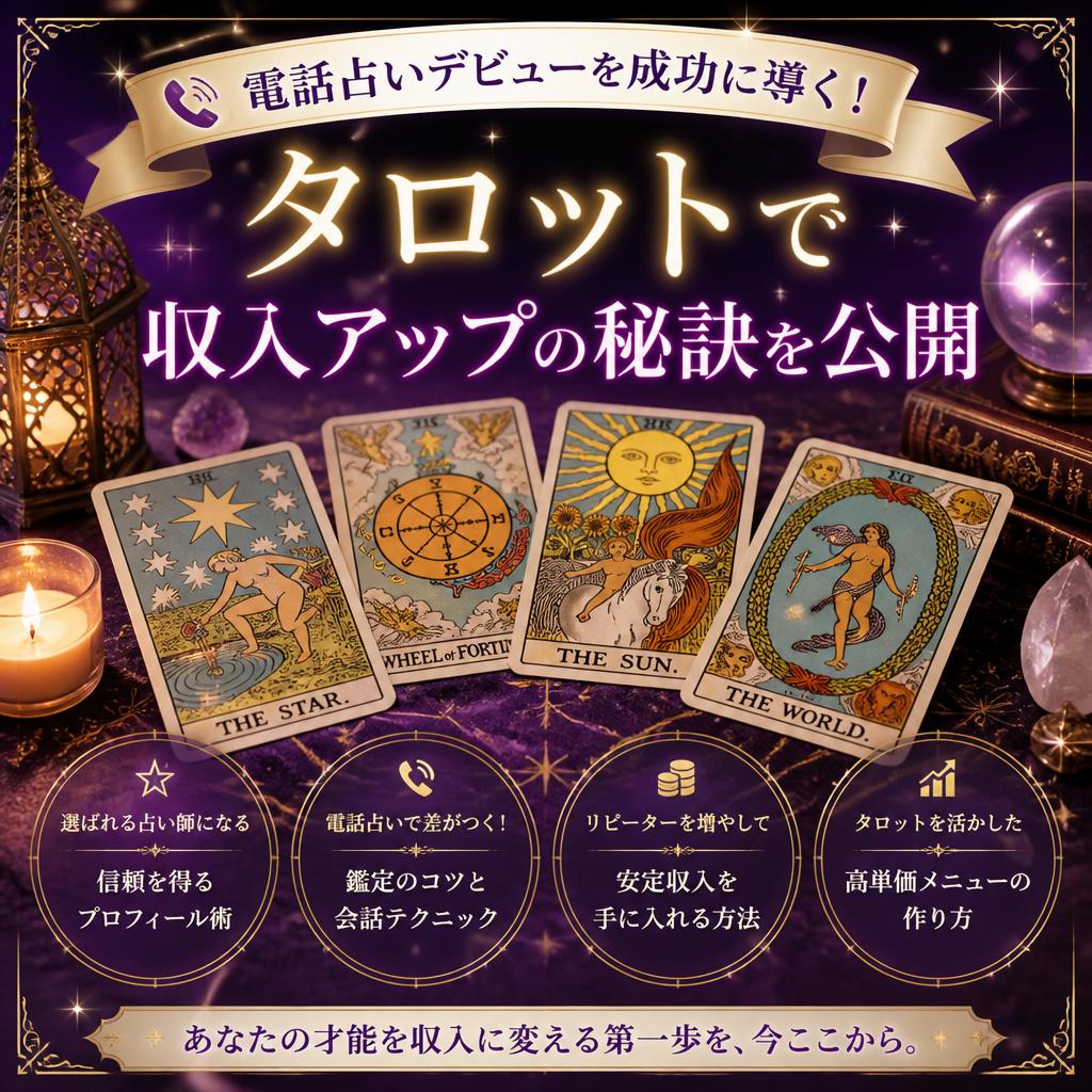 電話占いデビューを成功に導く！タロットで収入アップの秘訣を公開