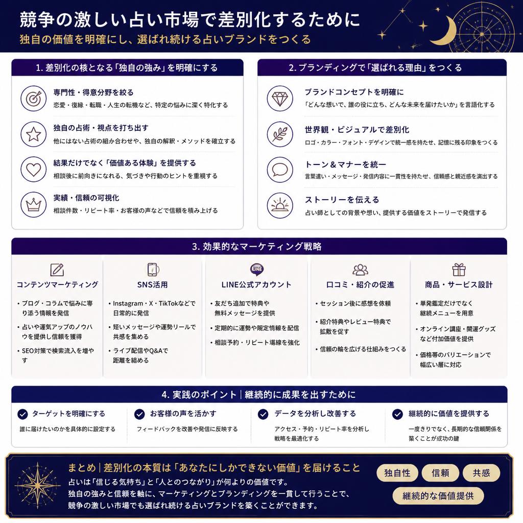 差別化戦略で他の占い師と差をつける
