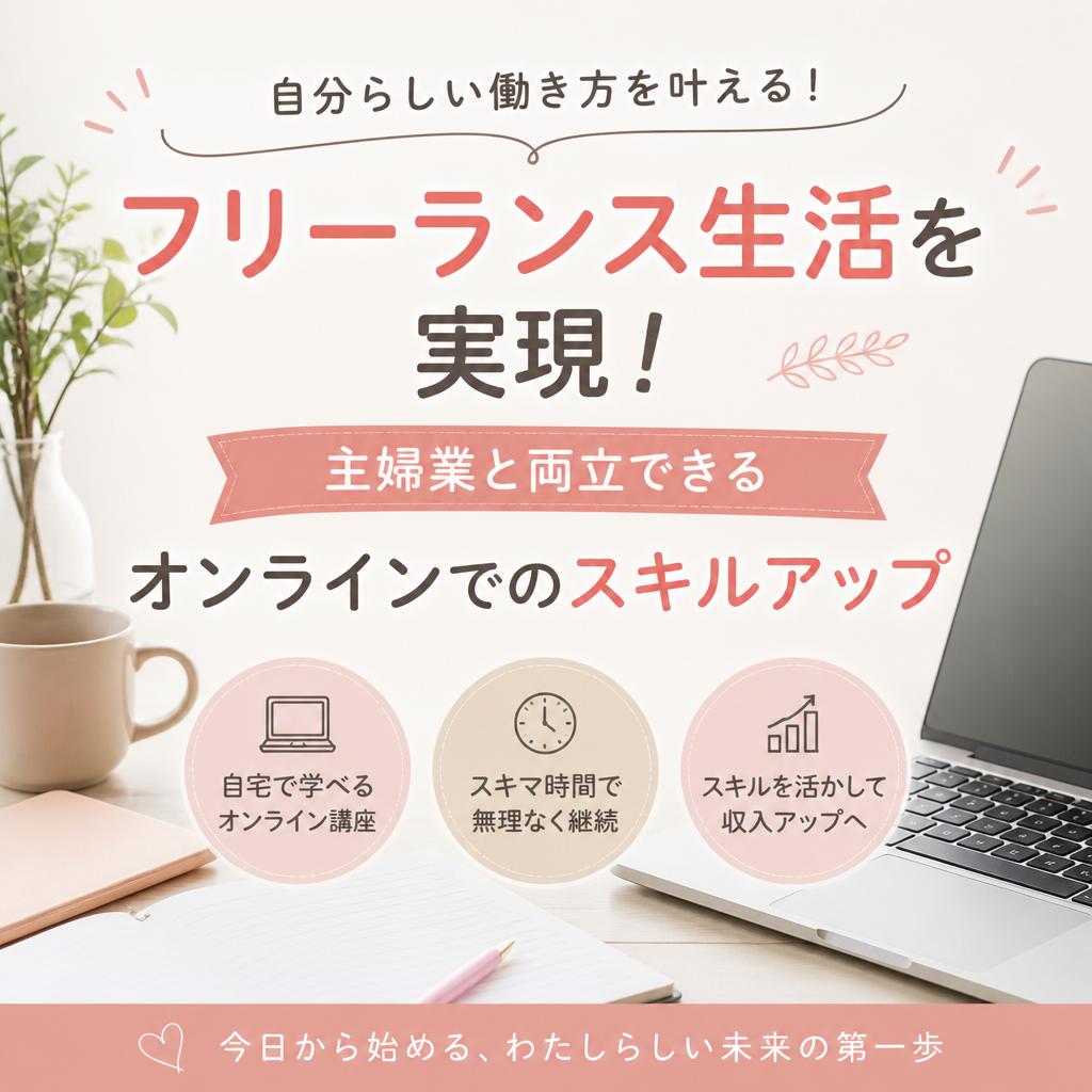 フリーランス生活を実現！主婦業と両立できるオンラインでのスキルアップ