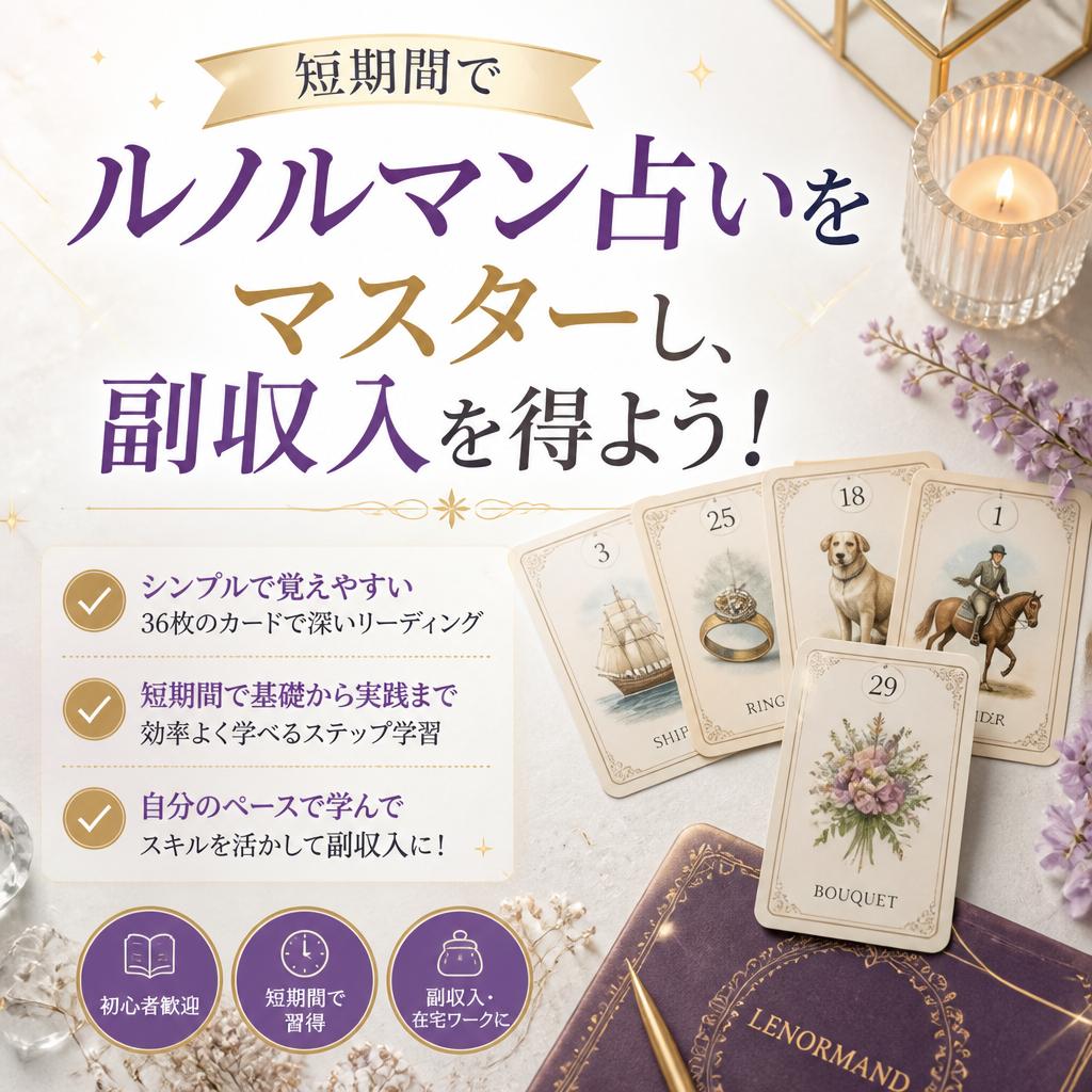 短期間でルノルマン占いをマスターし、副収入を得よう！