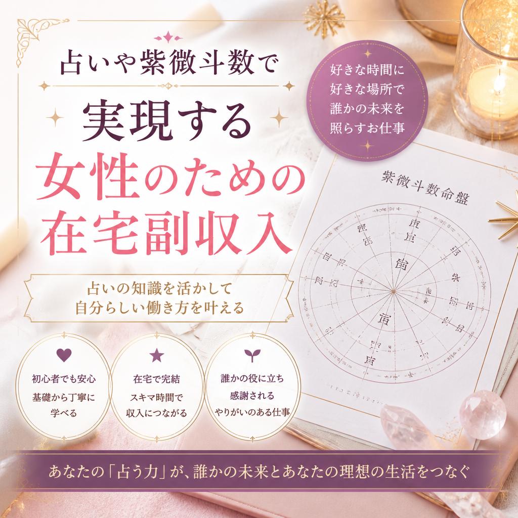 占いや紫微斗数で実現する女性のための在宅副収入