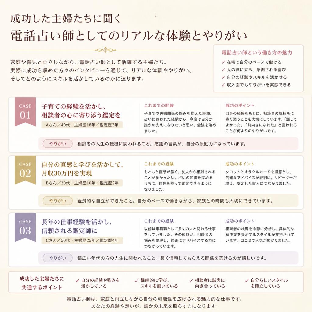 実際の声！多くの主婦が成功を収めた理由