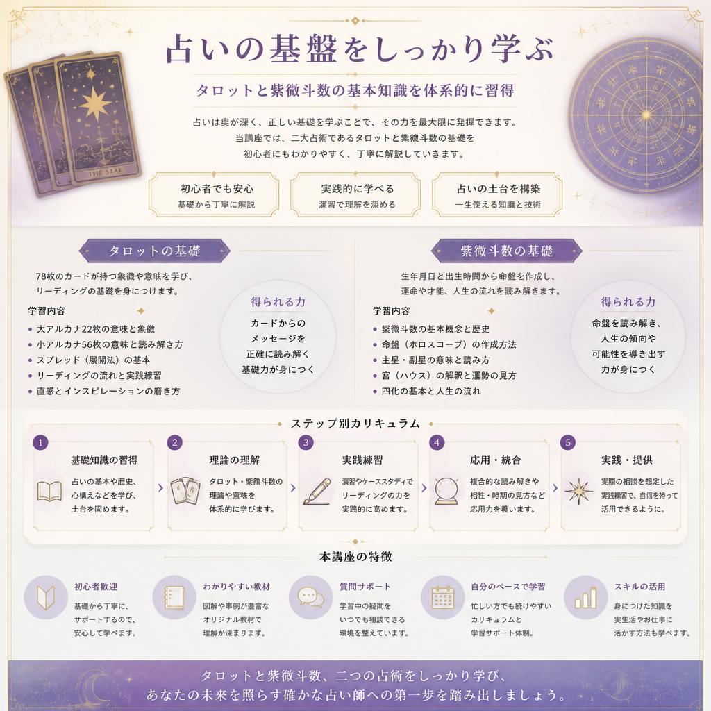 タロットと紫微斗数の基礎をマスター