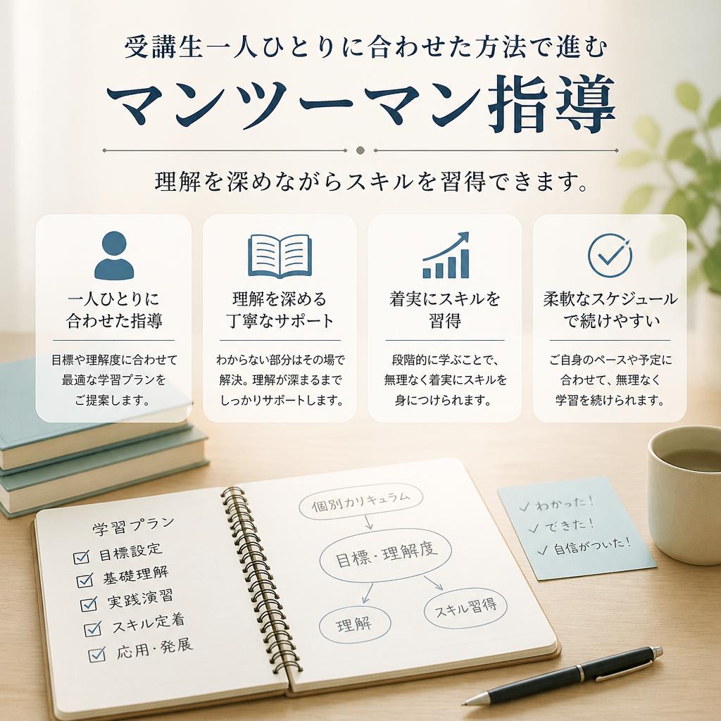 マンツーマンでの個別指導