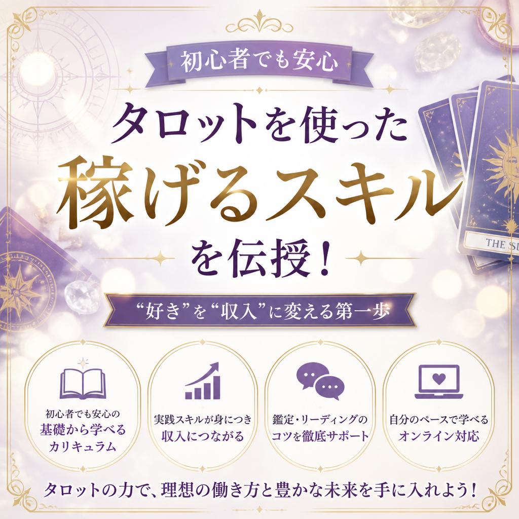 初心者でも安心、タロットを使った稼げるスキルを伝授！