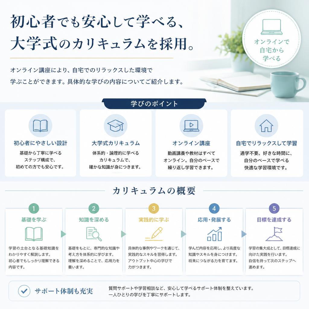 当スクールの特色とカリキュラム