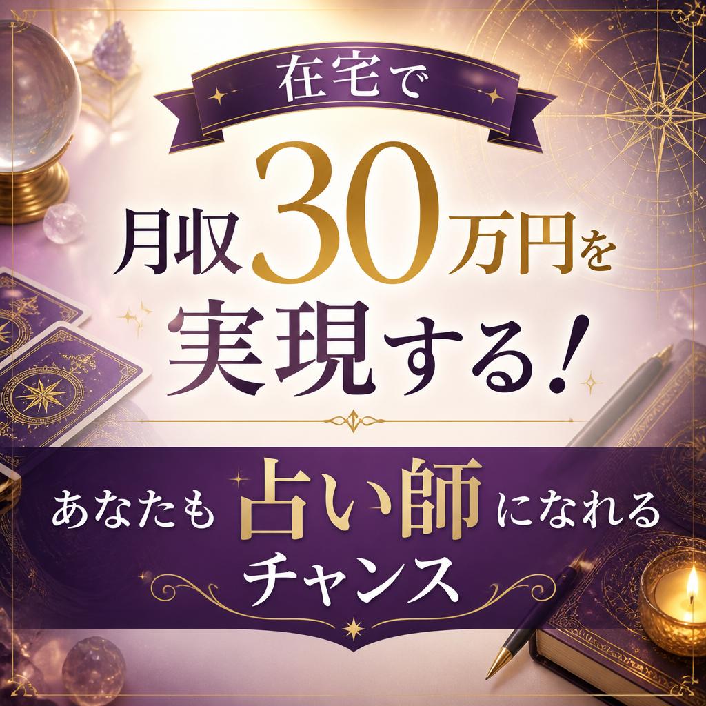 在宅で月収30万円を実現する！あなたも占い師になれるチャンス