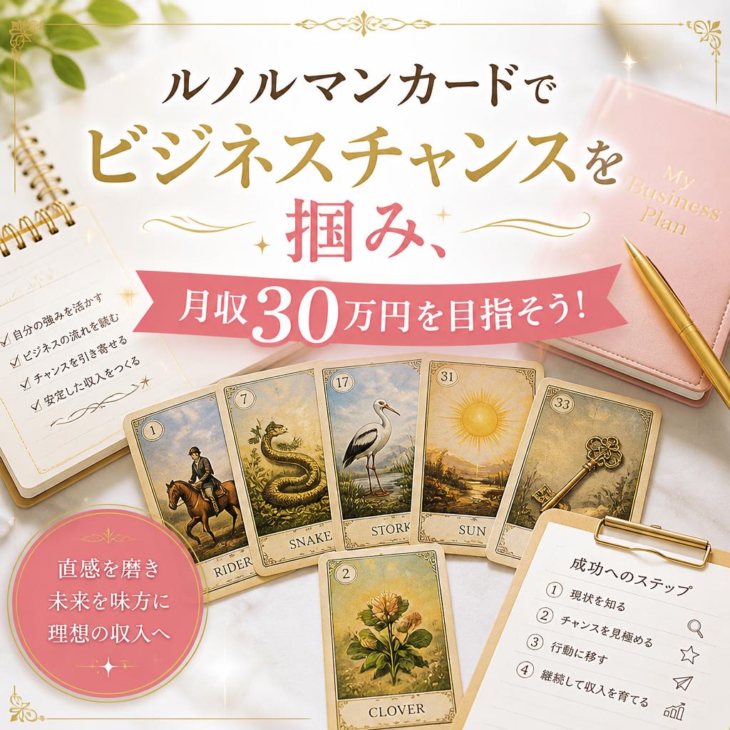 ルノルマンカードでビジネスチャンスを掴み、月収30万円を目指そう！