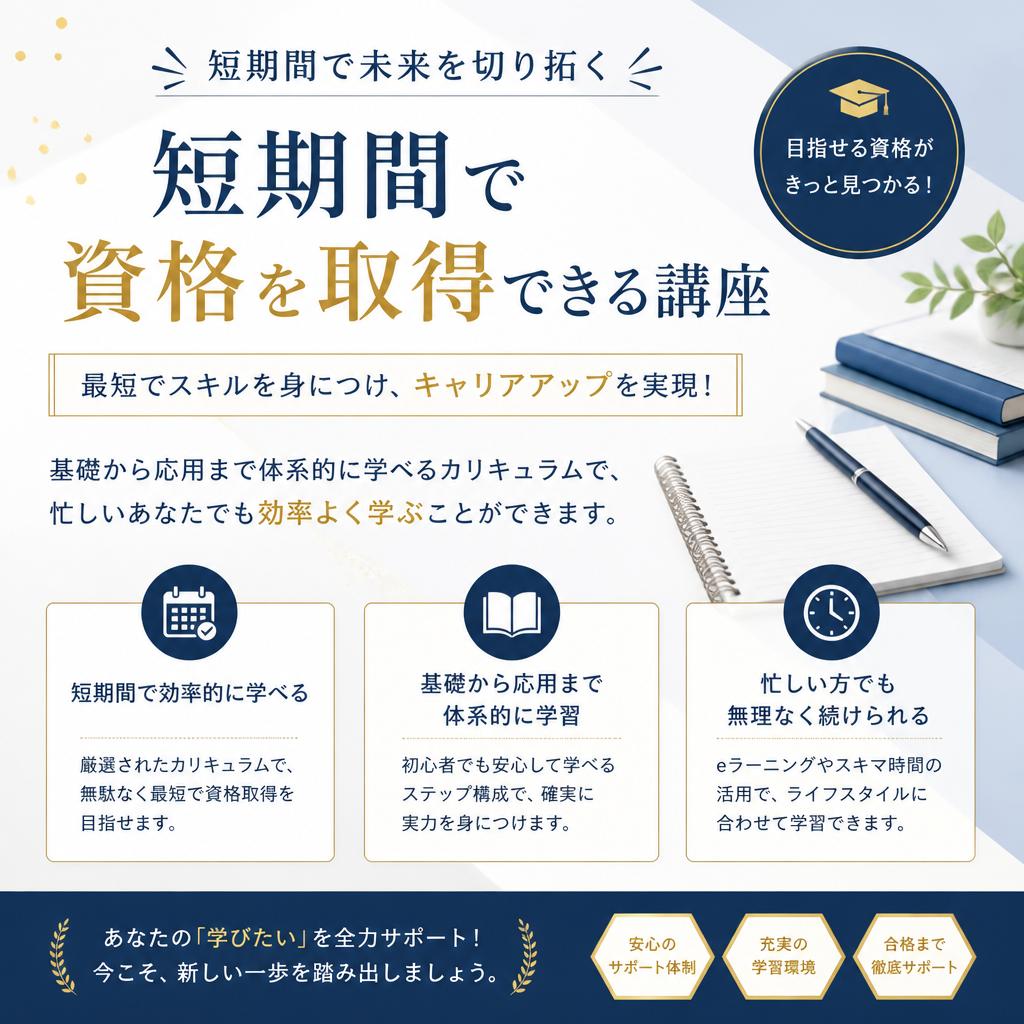 短期間で資格取得可能